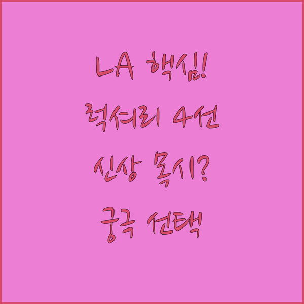 로스앤젤레스 다운타운 럭셔리 호텔 신상 목시까지 당신의 선택은