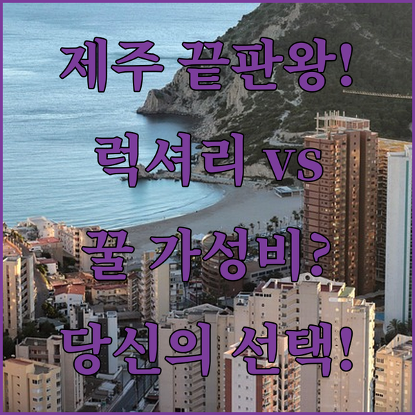제주 호텔 럭셔리 끝판왕 vs 가성비 해변 숙소 당신의 선택은