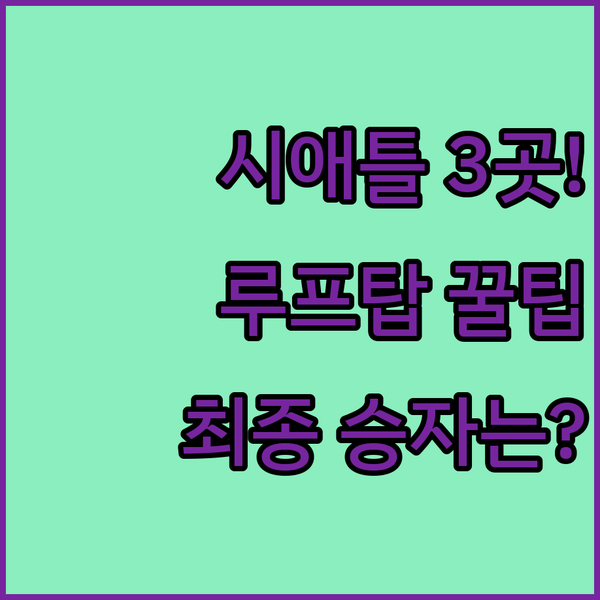 시애틀 호텔 3곳 비교 루프탑 수영장 스마트 체크인 승자는