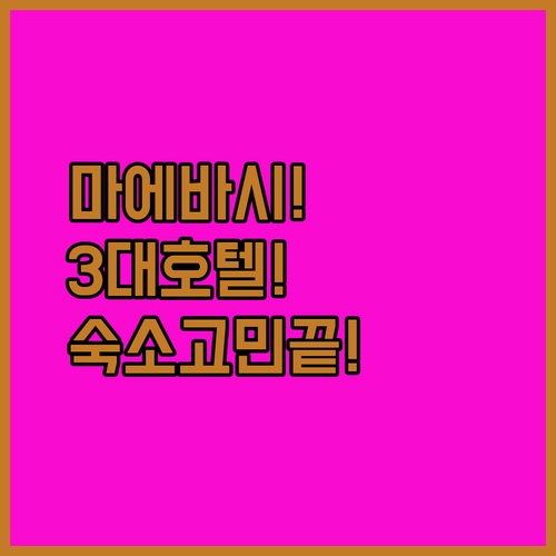 마에바시 여행 숙소 고민 끝 3대 호텔 한눈에 비교하기